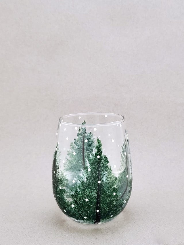 Hand Painted Gold Leaf Stemless Wine Glass By Elm Design – Bella Vita Gifts  & Interiors